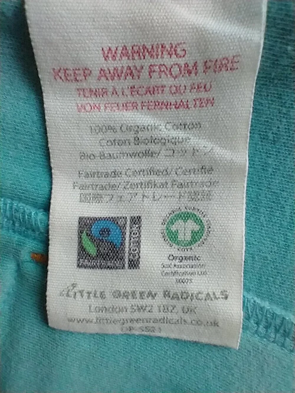 Little Green Radicals Organic Cotton Jogger Shorts Peacock Blue Size 7 - 8 Y